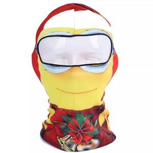 Christmas Mask Balaclava Hood Thin Neck Gaiter Cartoon Printing Full Face Mask